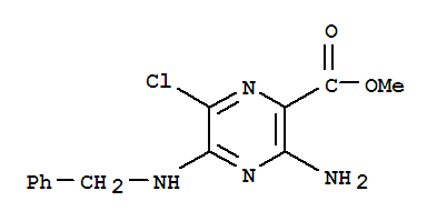 3-氨基-5-苄基氨基-6-氯吡嗪-2-甲酸甲酯结构式