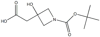 Structure of 2-(N-tert-butoxycarbonyl-3-hydroxyazetidin-3-yl)acetic acid