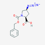 (2S,4S)-4-azido-1,2-Pyrrolidinedicarboxylic acid 1-(phenylmethyl) ester结构式