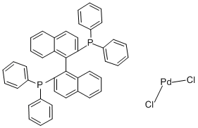 [(R)-(+)-2,2-双(二苯基膦)-1,1-联萘]二氯化钯结构式