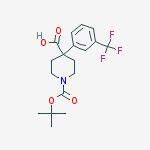 Structure of 1-Boc-4-[3-(trifluoromethyl)phenyl]-4-piperidinecarboxylic acid