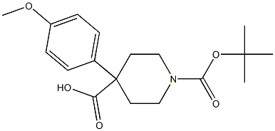 Structure of 1-Boc-4-(4-Methoxyphenyl)-4-piperidinecarboxylic acid