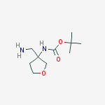 Tert-butyl N-[3-(aminomethyl)oxolan-3-yl]carbamate结构式
