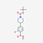 4-(1-(tert-butoxycarbonyl)piperidin-4-yl)-2-fluorobenzoic acid结构式
