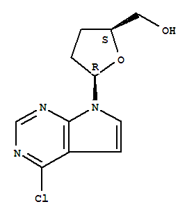 4-氯-7-脱氮-2',3'-二脱氧腺苷结构式