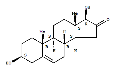 Structure of (3S,8R,9S,10R,13S,14S,17R)-3,17-dihydroxy-10,13-dimethyl-1,2,3,4,7,8,9,11,12,14,15,17-dodecahydrocyclopenta[a]phenanthren-16-one