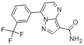 Structure of 7-[3-(TRIFLUOROMETHYL)PHENYL]PYRAZOLO[1,5-A]PYRIMIDINE-3-CARBOXAMIDE