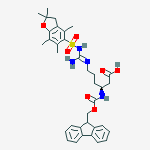 Structure of L-Lysine, N6-[[[(2,3-dihydro-2,2,4,6,7-pentamethyl-5-benzofuranyl)sulfonyl]amino]iminomethyl]-N2-[(9H-fluoren-9-ylmethoxy)carbonyl]-