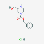 Structure of 4-N-CBZ-2-HYDROXYMETHYLPIPERAZINE -HCl
