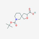 9-[(2-methylpropan-2-yl)oxycarbonyl]-2-oxa-9-azaspiro[4.5]decane-3-carboxylic acid结构式