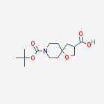 Structure of 8-[(2-methylpropan-2-yl)oxycarbonyl]-1-oxa-8-azaspiro[4.5]decane-3-carboxylic acid