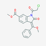Structure of 1-(2-CHLORO-ACETYL)-3-(METHOXY-PHENYL-METHYLENE)-2-OXO-2,3-DIHYDRO-1H-INDOLE-6-CARBOXYLIC ACID METHYL ESTER
