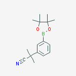 Structure of 2-methyl-2-[3-(4,4,5,5-tetramethyl-1,3,2-dioxaborolan-2-yl)phenyl]propanenitrile