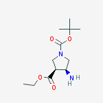 (3S,4S)-1-tert-Butyl 3-ethyl 4-aminopyrrolidine-1,3-dicarboxylate结构式