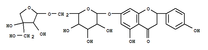 4H-1-Benzopyran-4-one,7-[(6-O-D-apio-b-D-furanosyl-b-D-glucopyranosyl)oxy]-2,3-dihydro-5-hydroxy-2-(4-hydroxyphenyl)-,(S)-结构式