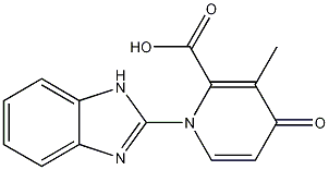 Structure of 1-(1H-benzo[d]imidazol-2-yl)-3-methyl-4-oxo-1,4-dihydropyridine-2-carboxylic acid