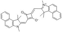 Structure of 1-(1,1,3-Trimethyl-1H-benzoeindol-2-ylidene-methyl)-3-(1,1,3-trimethyl-1H-benzoeindolium-2-yl-methylene)-cyclobuten-2-one-4-olate
