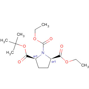 Structure of 1,2,5-Pyrrolidinetricarboxylic acid, 1-(1,1-dimethylethyl) 2,5-diethylester, (2R,5S)-rel-