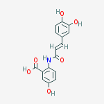Structure of BENZOIC ACID2-[[(2E)-3-(3,4-DIHYDROXYPHENYL)- 1-OXO-2-ALLYL]AMINO]-5-HYDROXY-
