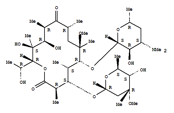 Structure of Oxacyclotetradecane,erythromycin deriv.