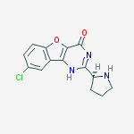 Structure of Benzofuro[3,2-d]pyriMidin-4(3H)-one, 8-chloro-2-(2S)-2-pyrrolidinyl-