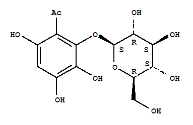 Structure of 2-acetyl-3,5,6-trihydroxyphenyl beta-D-glucopyranoside