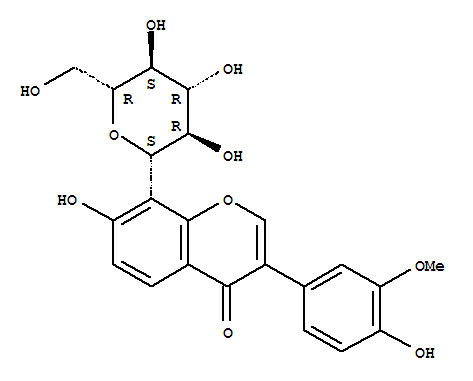 Structure of 8-beta-D-Glucopyranosyl-7-hydroxy-3-(4-hydroxy-3-methoxyphenyl)-4H-1-benzopyran-4-one