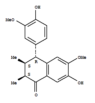 Structure of 1(2H)-Naphthalenone,3,4-dihydro-7-hydroxy-4-(4-hydroxy-3-methoxyphenyl)-6-methoxy-2,3-dimethyl-,(2S,3S,4R)-