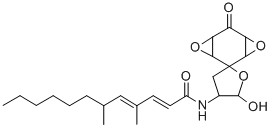 Structure of 2,4-dodecadienamide,n-(dihydro-5’-hydroxy-6-oxospiro(4,8-dioxatricyclo(5.1.0.0
