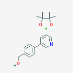 Structure of (4-(5-(4,4,5,5-Tetramethyl-1,3,2-dioxaborolan-2-yl)pyridin-3-yl)phenyl)methanol
