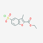 Ethyl 5-(chlorosulfonyl)-3-methyl-1-benzofuran-2-carboxylate结构式