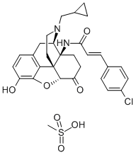 Structure of 14B-(P-CHLOROCINNAMOYLAMINO)-7,8-DIHYDRO-N-CYCLOPROPYLMETHYLMORPHINONE MESYLATE