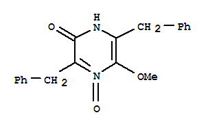 3,6-Dibenzyl-2-hydroxy-5-methoxypyrazine4-oxide结构式