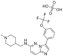 Structure of N-[(1-Methyl-4-piperidinyl)methyl]-3-[3-(trifluoromethoxy)phenyl]imidazo[1,2-b]pyridazin-6-amine sulfate