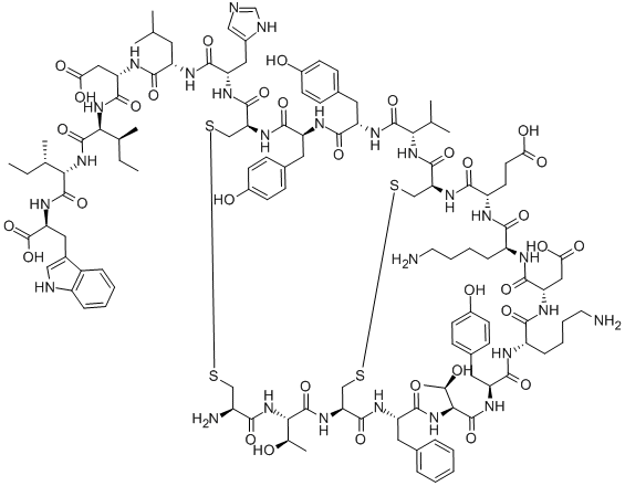 Structure of H-CYS-THR-CYS-PHE-THR-TYR-LYS-ASP-LYS-GLU-CYS-VAL-TYR-TYR-CYS-HIS-LEU-ASP-ILE-ILE-TRP-OH