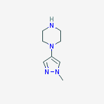1-(1-methyl-1H-pyrazol-4-yl)piperazine结构式