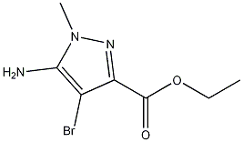 5-氨基-4-溴-3-乙氧羰基-1-甲基吡唑结构式