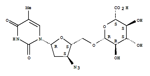 Structure of 3-azido-3-deoxy-5-O-beta-glucopyranuronosylthymidine