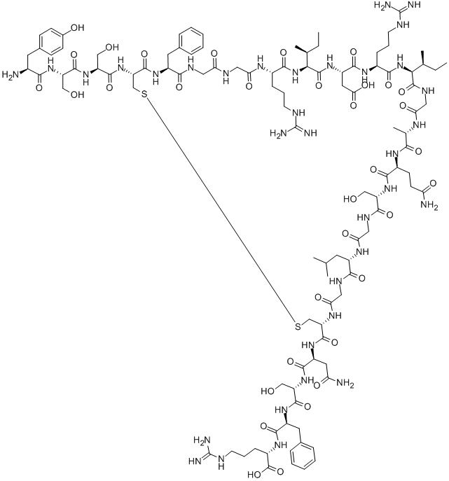Structure of (TYR0)-ATRIOPEPTIN II (RAT)