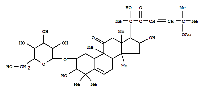 2-O-glucopyranosylcucurbitacin F-25-acetate结构式