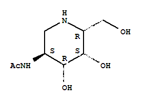 Chemical structure of N-[(3S,4R,5S,6R)-4,5-dihydroxy-6-(hydroxymethyl)piperidin-3-yl]acetamide