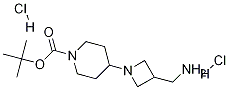 4-(3-AMINOMETHYL-AZETIDIN-1-YL)-PIPERIDINE-1-CARBOXYLIC ACID TERT-BUTYL ESTER-2HCl结构式