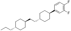 Structure of Benzene,1,2-difluoro-4-[4-[2-(4-propylcyclohexyl)ethyl]cyclohexyl]-, [trans(trans)]-