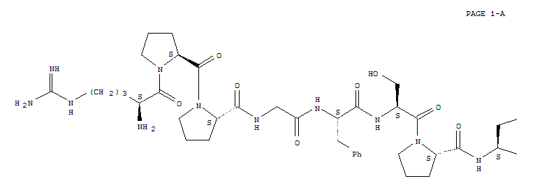 bradykinin, Phe(8)-psi-CH2NH-Arg(9)-结构式
