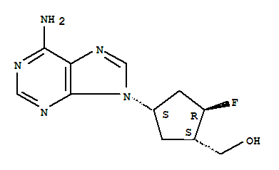 Structure of CARBOCYCLIC-3'-FLUORO-2',3'-DIDEOXYADENOSINE