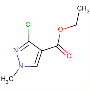 Structure of 1H-Pyrazole-4-carboxylic acid, 3-chloro-1-methyl-, ethyl ester