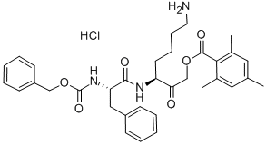 Structure of Z-PHE-LYS-2,4,6-TRIMETHYLBENZOYLOXY-METHYLKETONE TRIFLUOROACETATE SALT