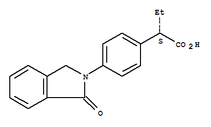 Structure of (2S)-2-[4-(1-oxo-1,3-dihydro-2H-isoindol-2-yl)phenyl]butanoic acid