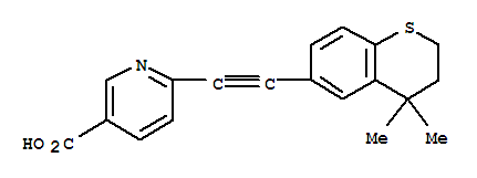 Structure of 3-Pyridinecarboxylicacid, 6-[2-(3,4-dihydro-4,4-dimethyl-2H-1-benzothiopyran-6-yl)ethynyl]-