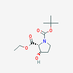 Structure of 1,2-Pyrrolidinedicarboxylic acid, 3-hydroxy-, 1-(1,1-dimethylethyl)2-ethyl ester, (2R,3S)-